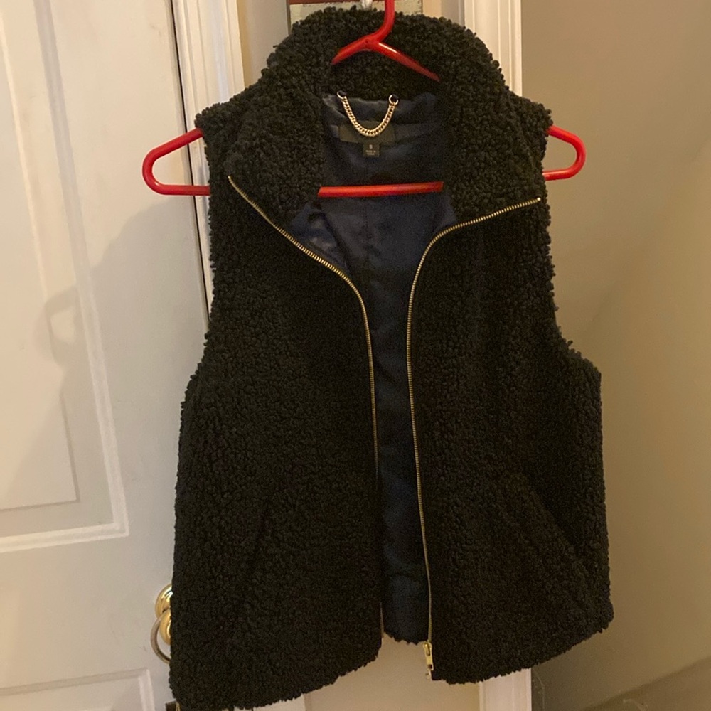 J. Crew Black Luxe Vest Size small